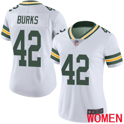 Green Bay Packers Limited White Women #42 Burks Oren Road Jersey Nike NFL Vapor Untouchable
